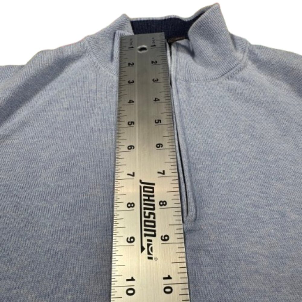 Vineyard Vines Light Blue Quarter Zip Quiet Luxury Preppy Men's Sweater (Size L) - Picture 10 of 13